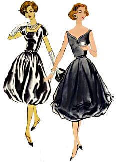 1950s style evening dresses