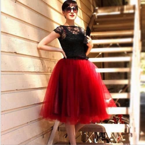 Fashion 7 Layer Tulle Skirt Womens Vintage Dress 50s Rockabilly Tutu Petticoat Ball Gown - image 5 of 5