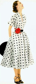1950's fashion - Women's dresses in polka dot