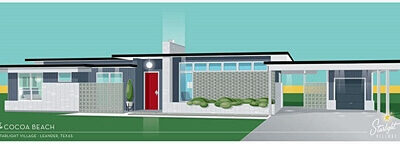 post modern mid-century home