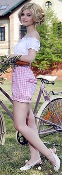 pink 1960s shorts