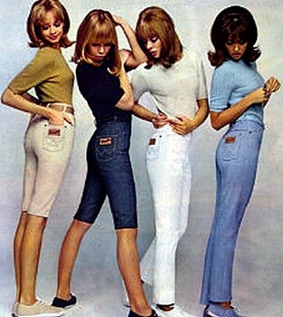 1960s fashion pants and jeans