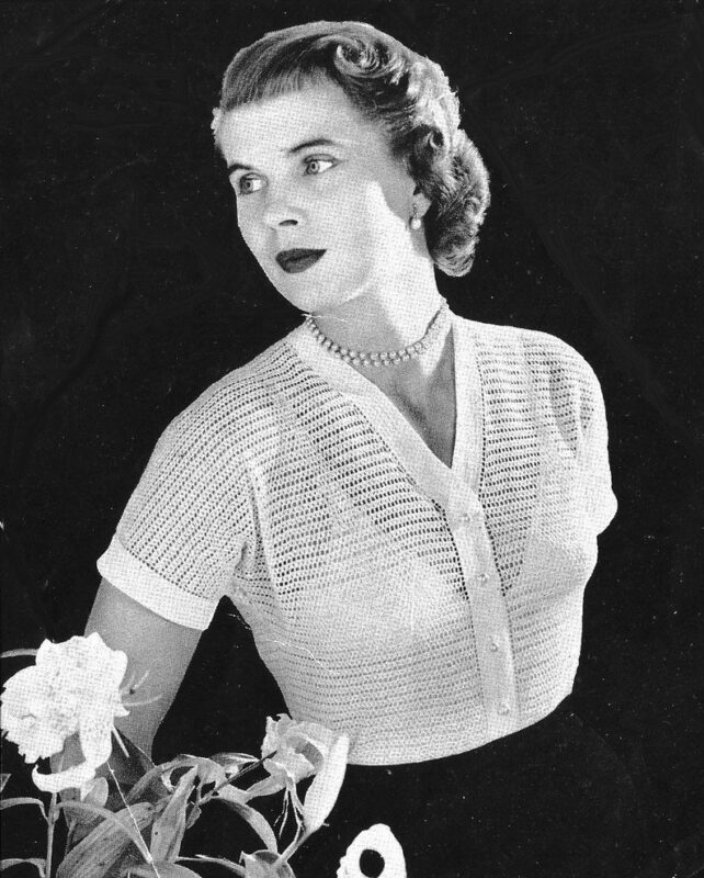 1950s Mercer Crochet Fine Lace Cap-Sleeved Blouse Pattern. image 1