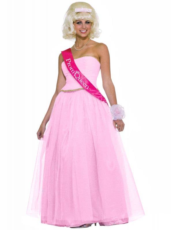 Pink Prom Queen Womens Retro 50s Dress Up Costume - Main Image