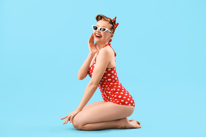 Vintage One-Piece Swimsuits: The Classic 1950s Look Photo