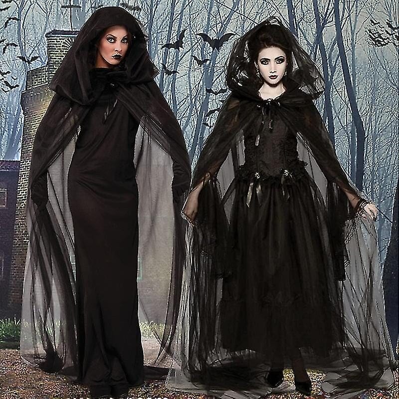 Halloween Cape Women's Witch Vampire Cosplay Costume Black Hooded Cape Witch Halloween Costume Cosplay Female Horror Costume | Fruugo NO