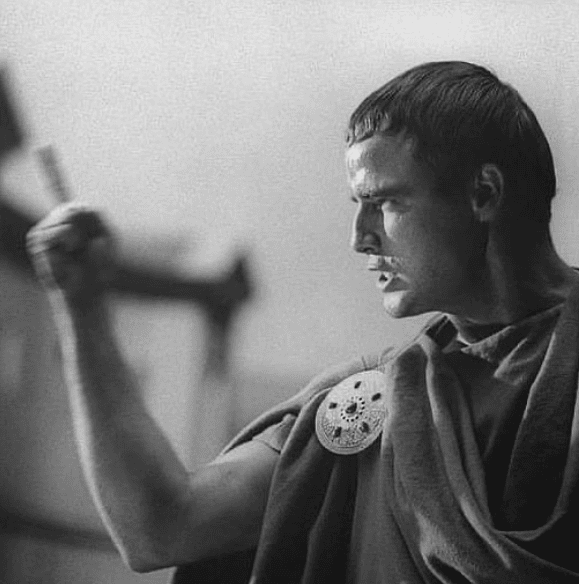 Marlon Brando as Marc Antony in Julius Caesar.