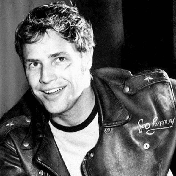 Marlon Brando in leather jacket.