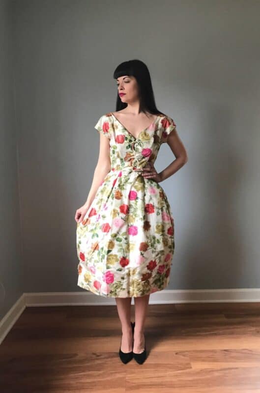 50s Floral Party Dress Vintage 50s Cocktail Dress 1950s - Etsy