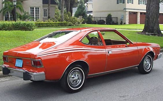 A red AMC Hornet Hatchback.